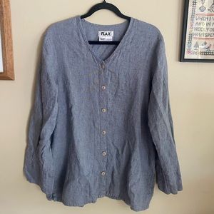 FLAX Long Sleeve Linen Button Down Shirt